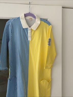 PC Two Kids Colorblock Blue & Yellow Striped Polo Tunic